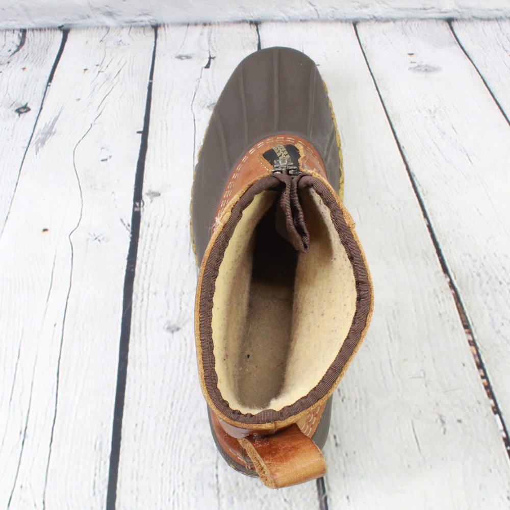LL BEAN Sherpa Lined Front Zip Ankle Boots Size 8 N - Picture 9 of 9